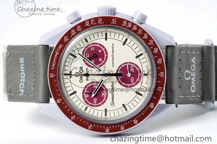 1229 Speedmaster Misson To Pluto 1:1 Best Edition Gray Dial On Nylon Strap Quartz TravelReady 7858